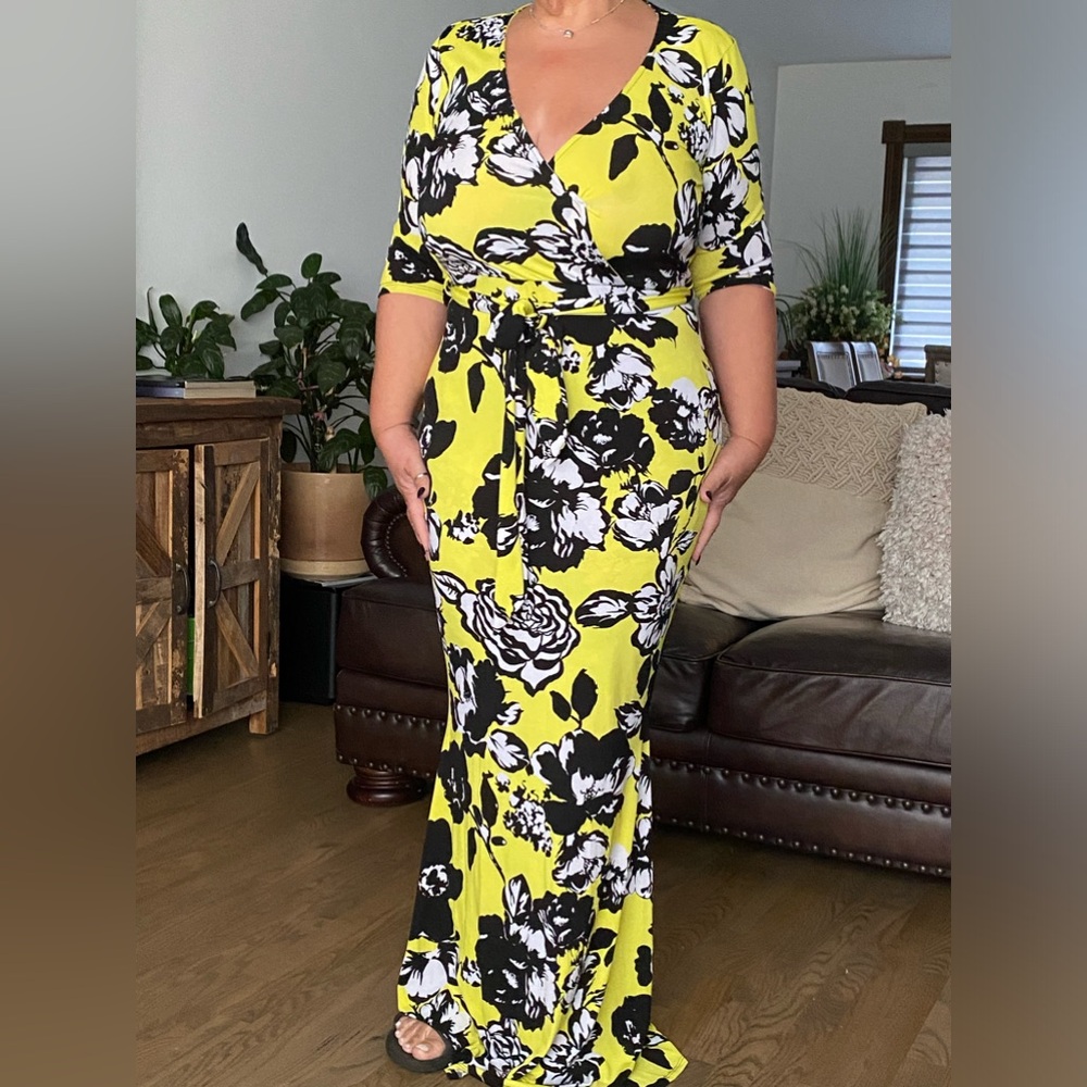 Stunning polyester print long dress